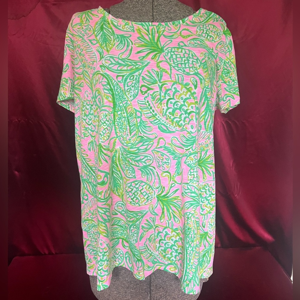 Lilly Pulitzer Pink & Green Pineapple Tunic Top